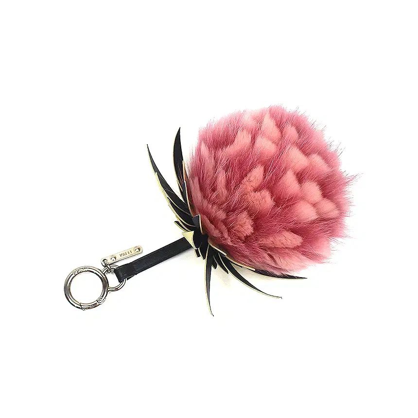 品 FENDI フェンディ パイナップル ファー 百 チャーム キーリング 7AR577