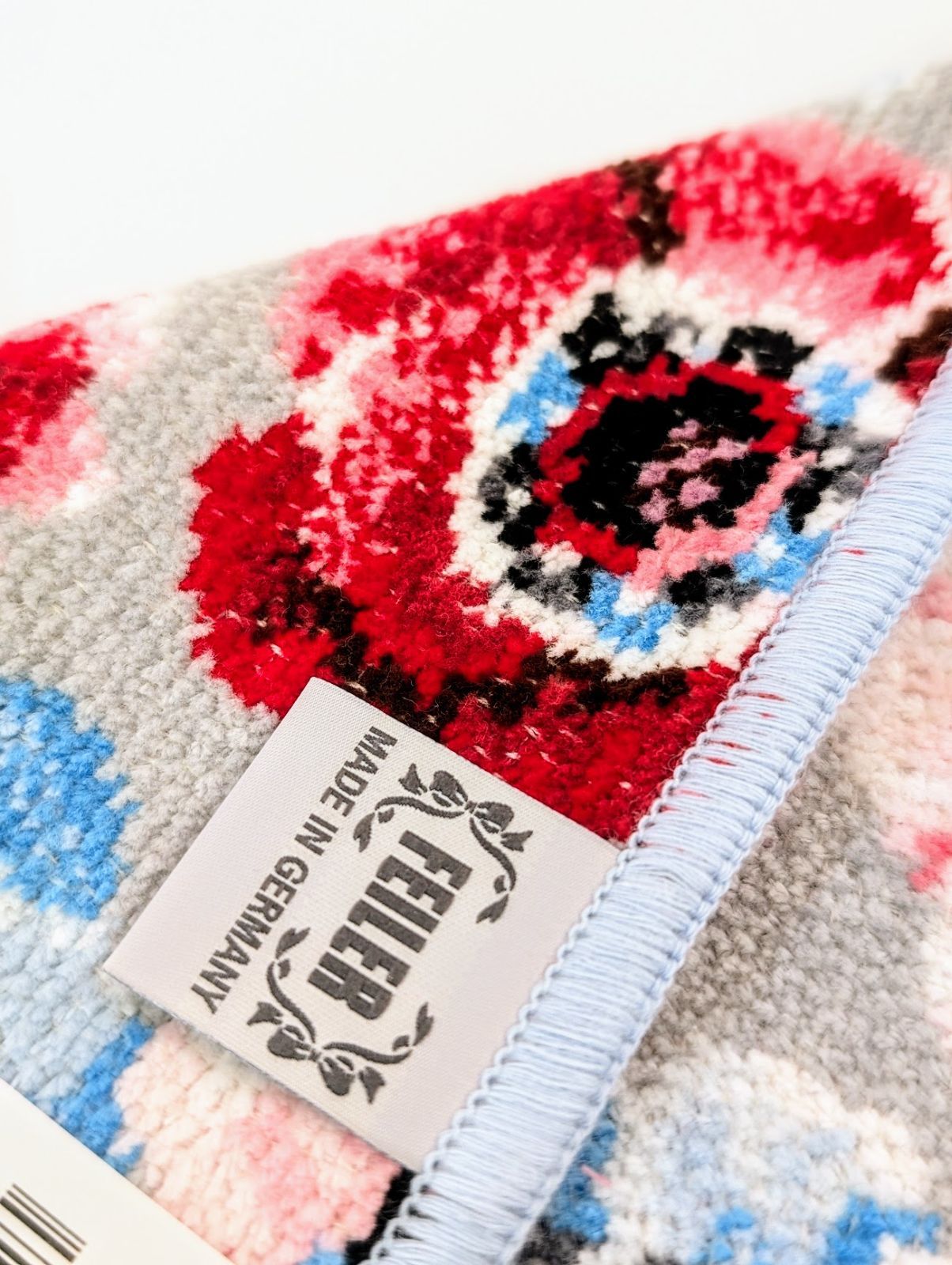 未使用 フェイラー バスタオル アネモネ FEILER 花柄 グレー系 FEILLER