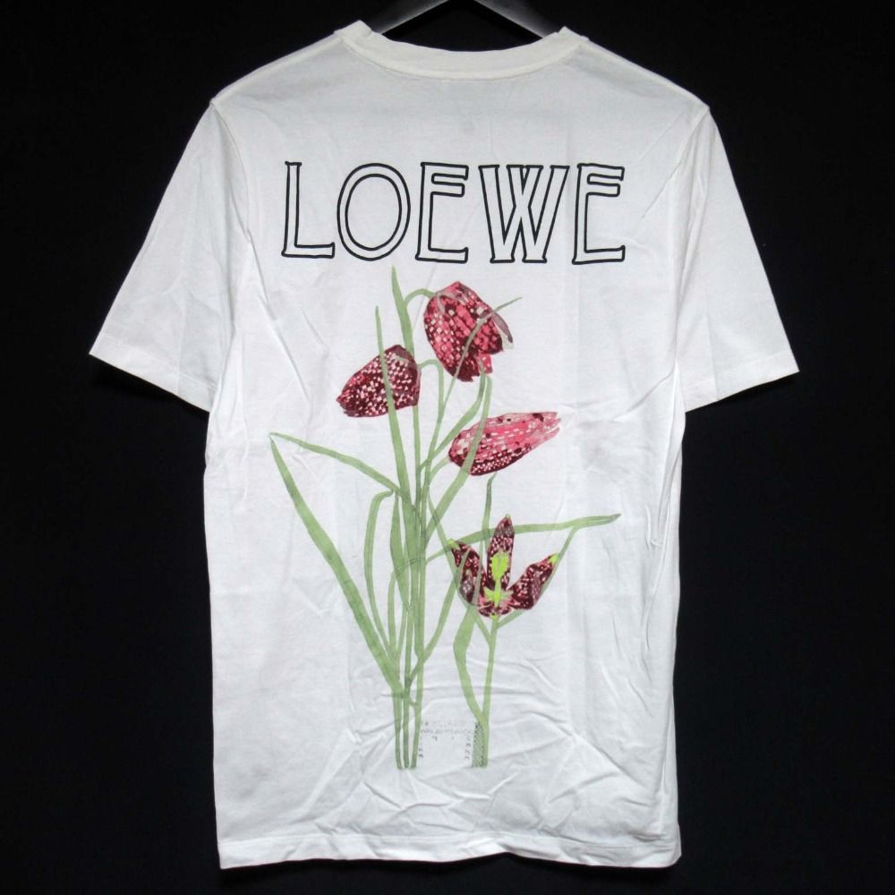 美品 LOEWE ロエベ フラワープリント 半袖 Tシャツ Sサイズ ホワイト 