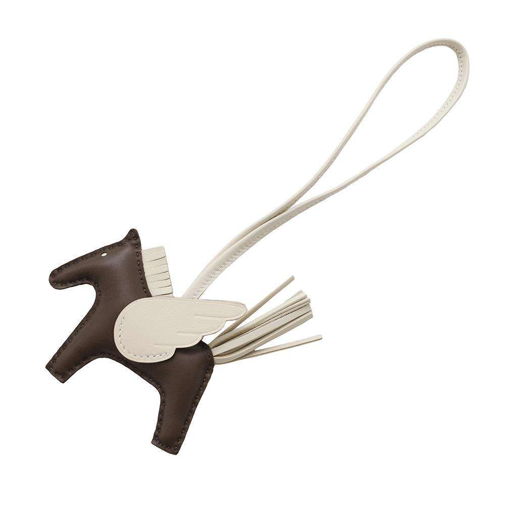 エルメス バッグチャーム ロデオPM ペガサス ショコラ|クレ ラムスキン W刻印 HERMES チャーム