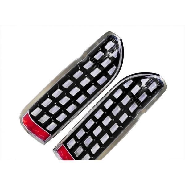 の大 テールランプ ハイエース 200系 1型 2型 ３型 4型 5型 レジアスエース フル LED ブロック シューティング テール ブラック レッド クリア 黒色 透明 赤色 左右セット