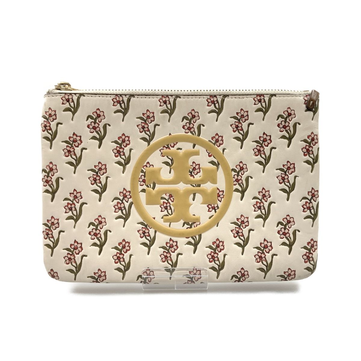 〇〇TORY BURCH トリーバーチ ペリーボンベダブルジップ ショルダーバッグ ホワイト x ブラウン