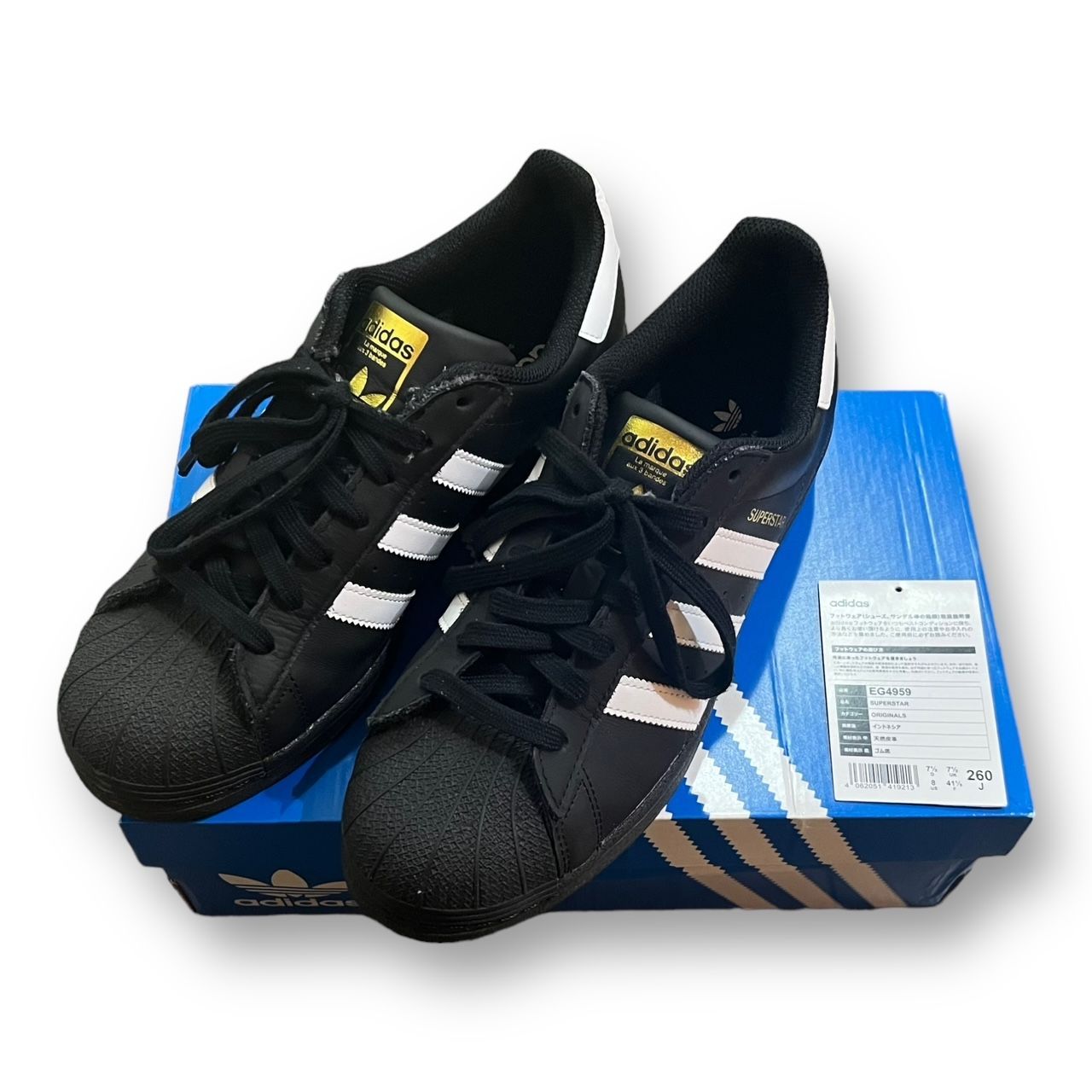 国内正規 adidas SUPERSTAR CORE BLACK FOOTWEAR WHITE EG4959 