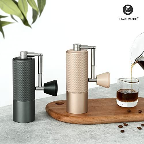 TIMEMOREタイムモア - C2 FOLD コーヒーミル 手動 折り畳み式ハンドル 持ち運びやすい 手挽き コーヒーグラインダー ステンレス臼 TIMEMORE 手挽きコーヒーミル セット C2 Fold Dark Gray TIMEMORE C2