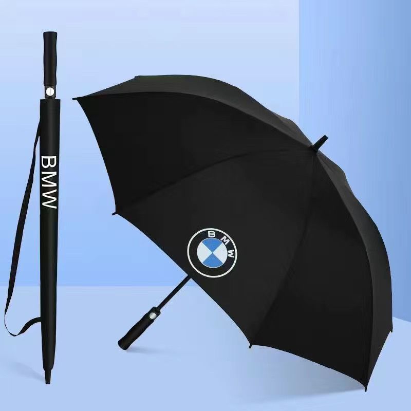 ビーエムダブリュー(BMW) 長柄傘 車用 晴雨兼用 紫外線対策 ビジネス ワンプッシュで傘が開き 収納袋付き 雨雪対策