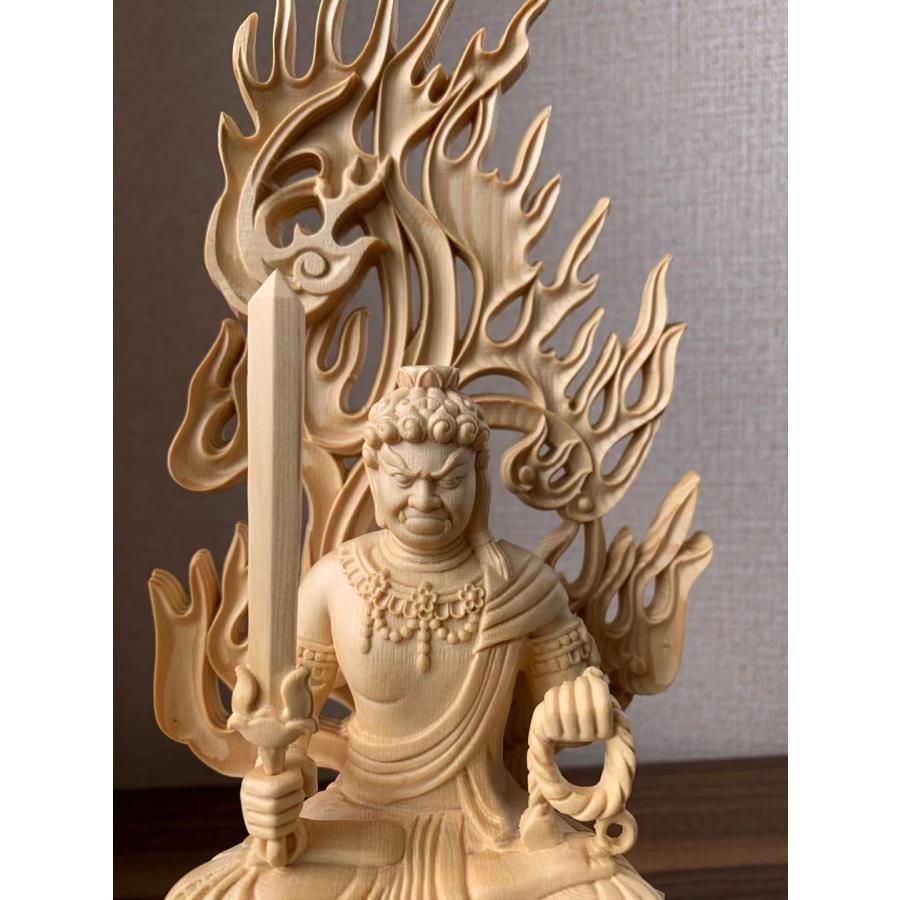 仏像 不動明王 不動明王像 檜木 木彫 仏具 - メルカリ