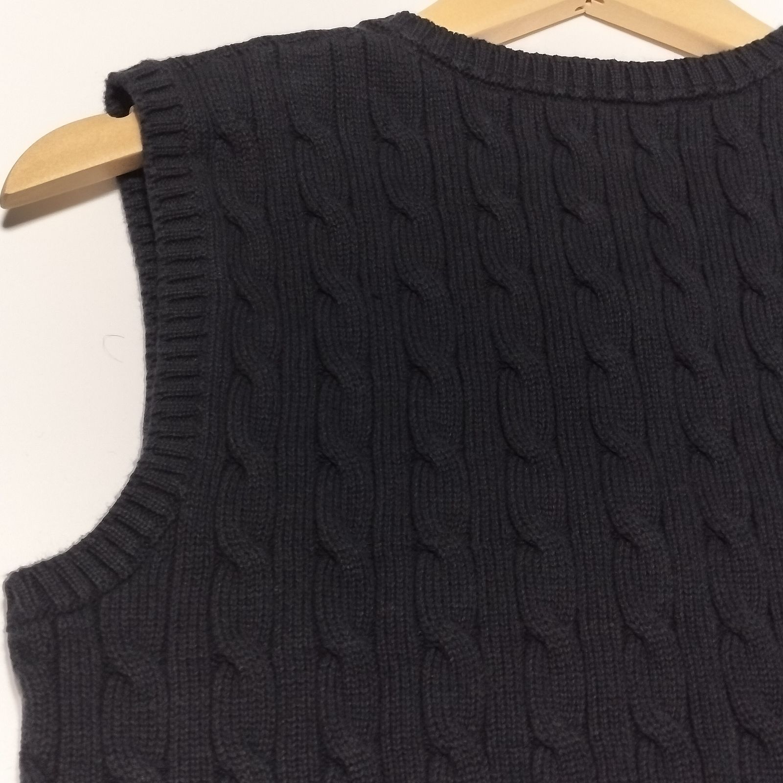 美品 現行 ラルフローレン ケーブル編み ニットベスト 刺繍ロゴ QRタグ　L 楽天市場】ポロ ラルフローレン ケーブル編み ベスト POLO RALPH