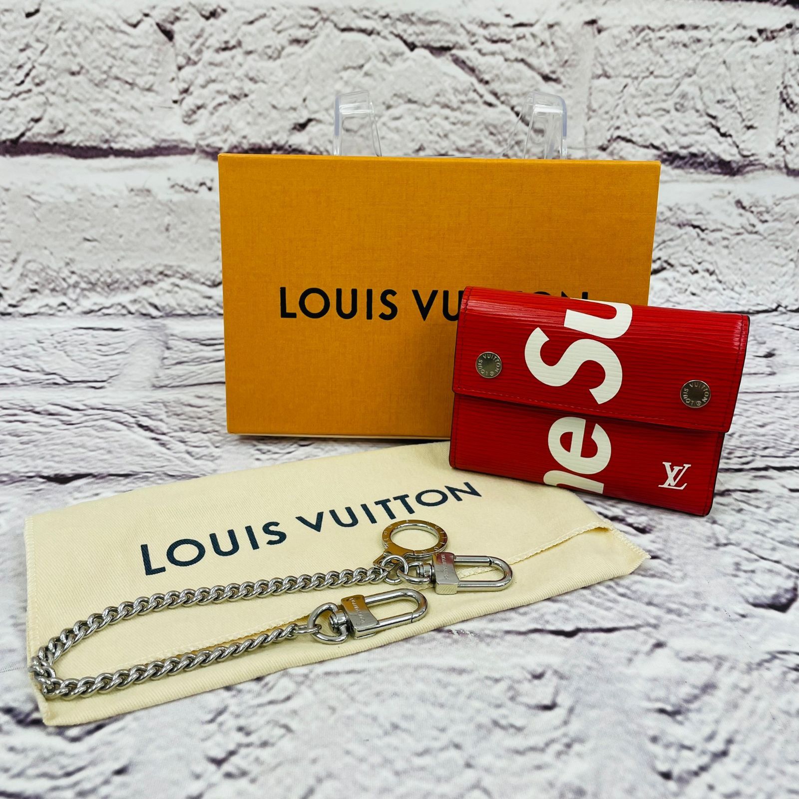 ルイヴィトン シュプリーム 三つ折り財布 チェーンウォレット supreme