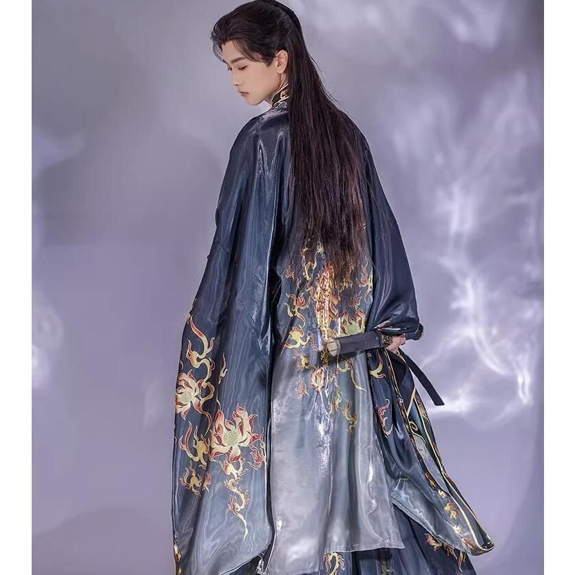 未開封品 漢服唐装 メンズ 男性用 華やか 中華服 中華コスプレ衣装3点セット オリジナル 豪華 女性用も 中国古代服 チャイナ服 フェニックス 炎 CS00925BJ