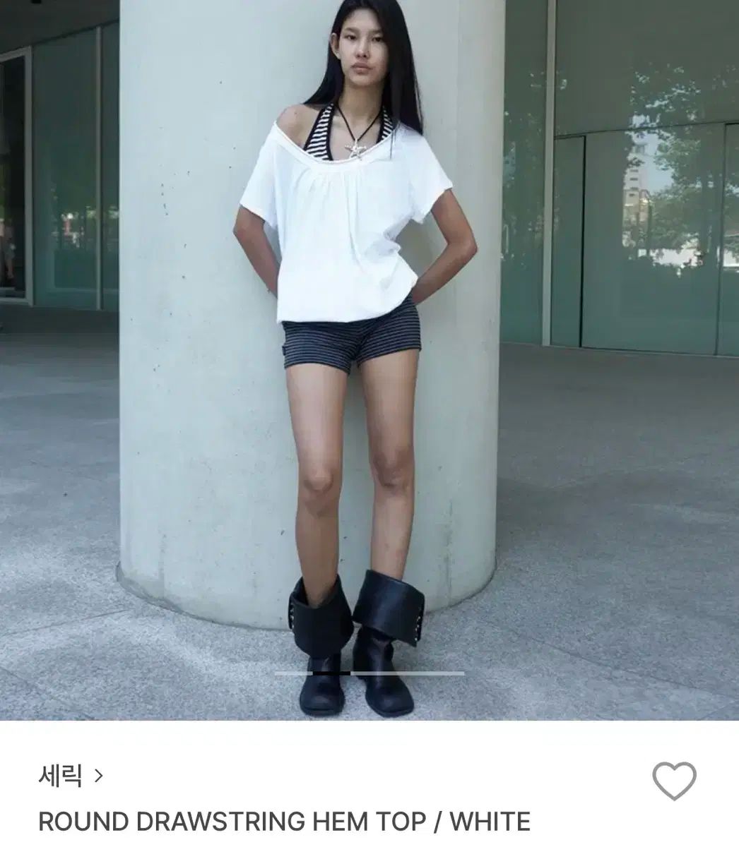 CERRIC セリック ラウンド ドローストリング ヘム トップス Tシャツ