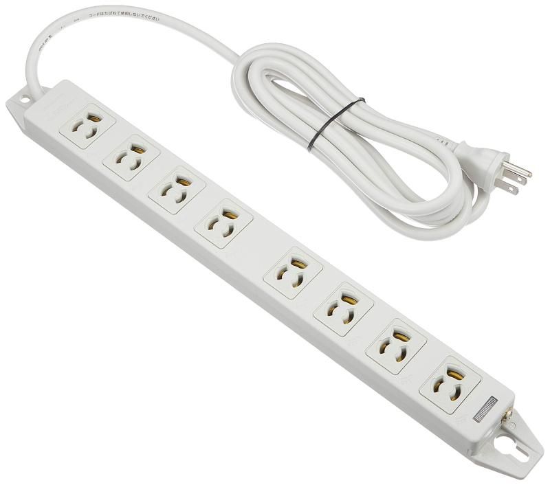パナソニック(Panasonic) 電源コンセント OAタップ(接地15A抜け止め形) マグネット付 電源表示付 8コ口 グレー コード長3m WCH24383H