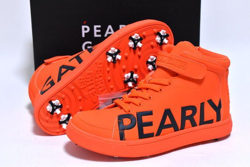 新品 PEARLY GATES ロゴ ミドルカット ゴルフシューズ【23cm