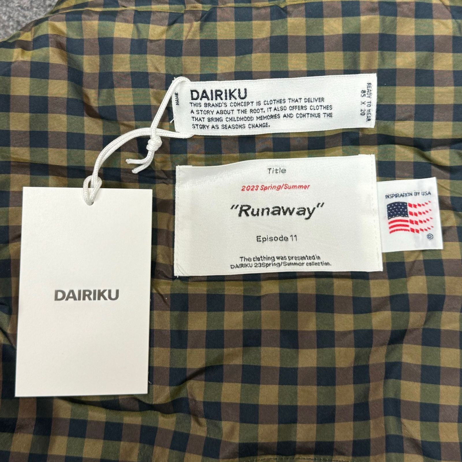 定価60500円 未使用品 DAIRIKU 23SS Reversible Check Nylon Vest 