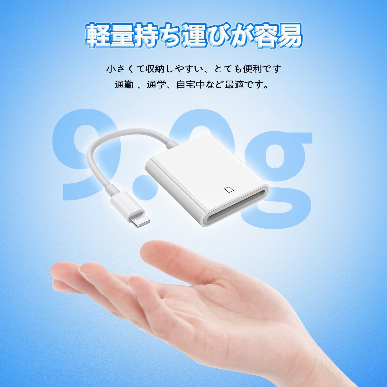 最大1TB対応 SD/TFカード 変換アダプタ 【MFi認証品】カメラアダプタ