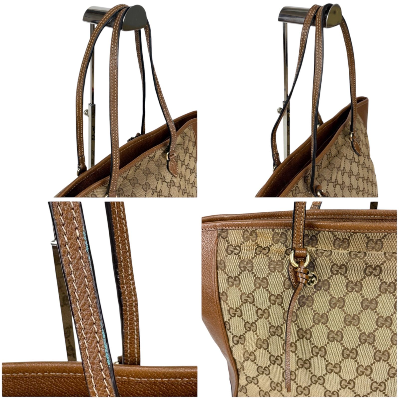 グッチ GUCCI トートバッグ ブラウン GGキャンバス インター