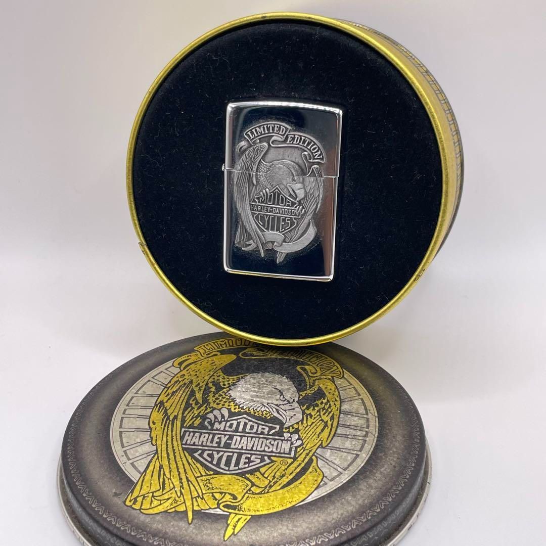 限定/希少品】 zippo ジッポ ハーレーダビッドソン 立体 缶