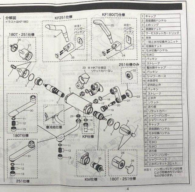 浴室用サーモスタット式シャワー寒冷地用 PS60KT