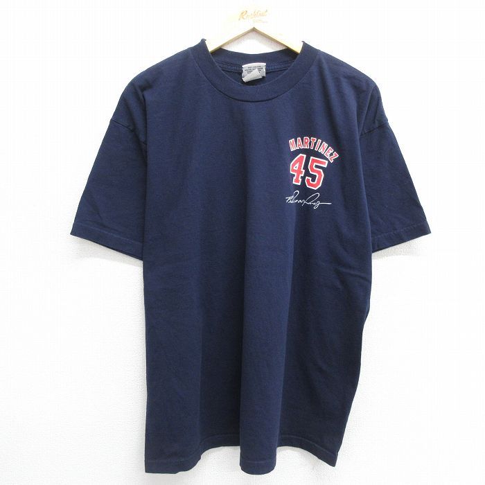 XL/古着 半袖 ビンテージ Tシャツ メンズ 00s MLB ボストンレッドソックス ペドロマルティネス 45 大きいサイズ コットン クルーネック  紺 - メルカリ