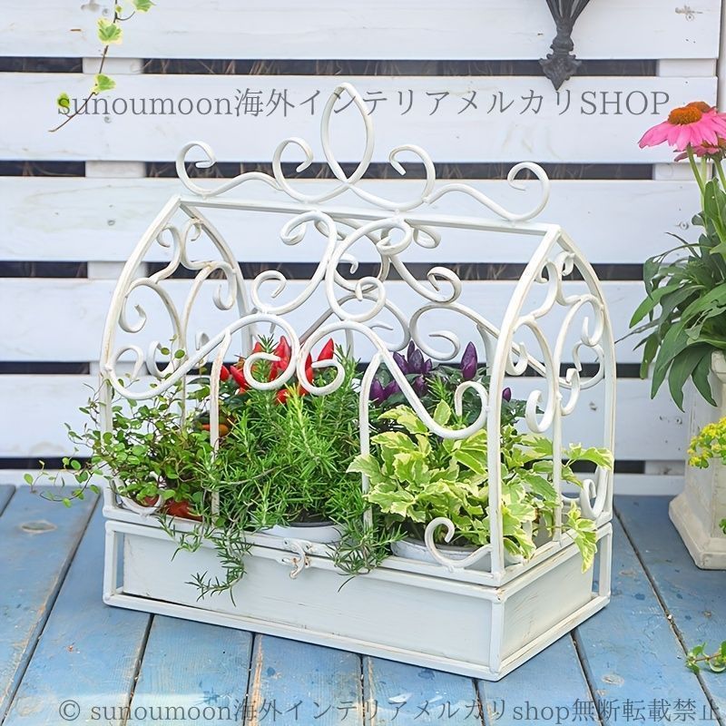 鳥かご型 ヴィンテージ調 プランター おしゃれ かわいい ガーデニング 植木鉢 ガーデン ラック 観葉植物 多肉植物 ドライ フラワー 8-14