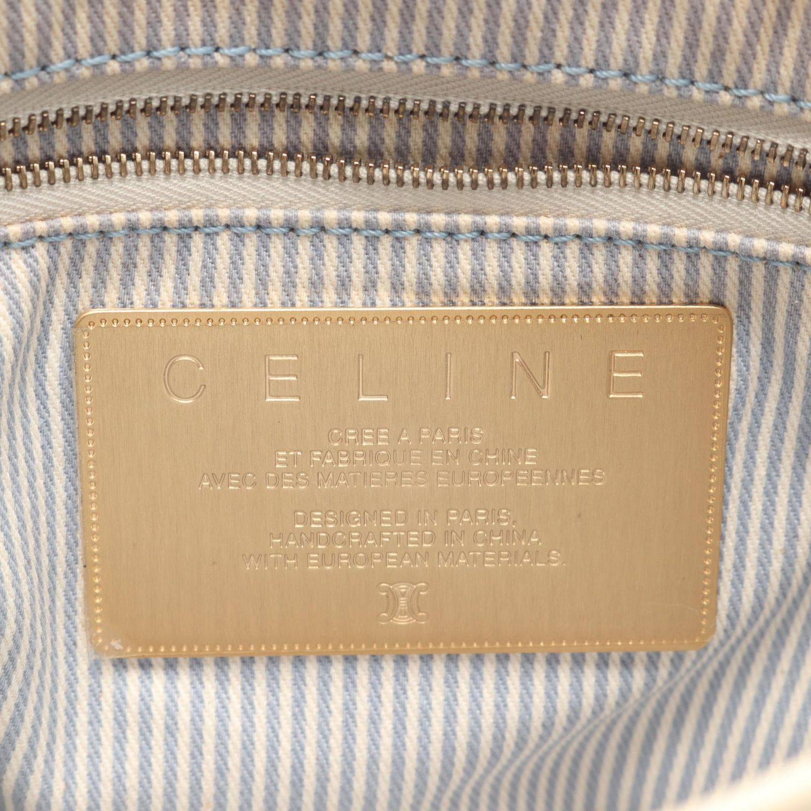 セリーヌ CELINE ショルダーバッグ Cマカダム ブルー/ホワイト