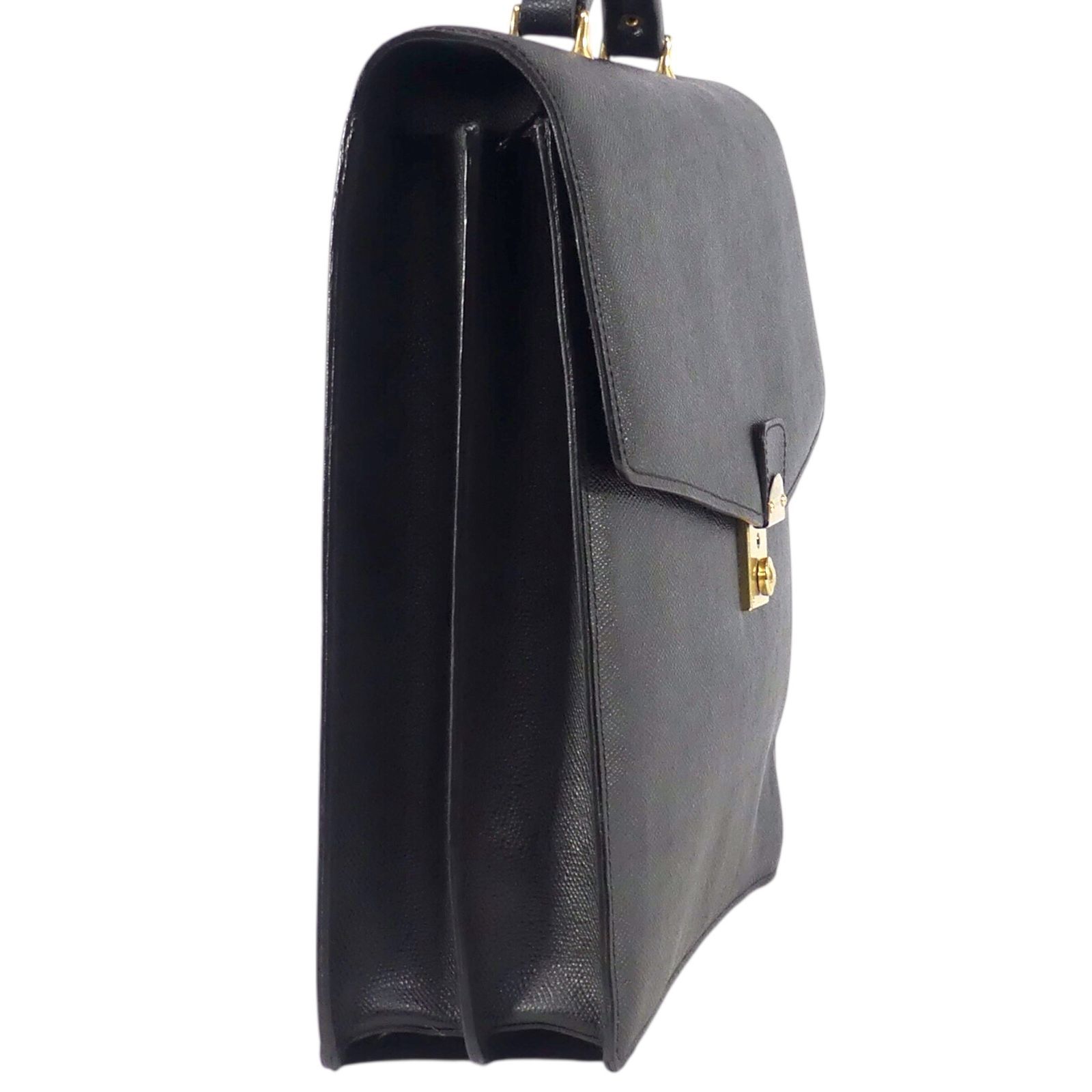 【美品】 LE TANNEUR ルタヌア ビジネスバッグ レザー ブラック 鍵付 美品 ルタヌア ブリーフケース ビジネスバッグ コールド金具