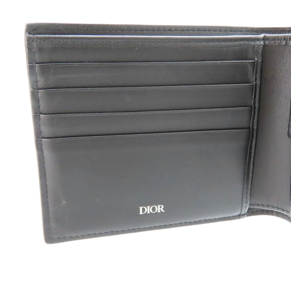 ⭐️ 極美品 Dior ディオール CD ロゴ 二つ折り財布 ブラック 鑑定済 Christian Dior クリスチャンディオール 二つ折り財布 折財布