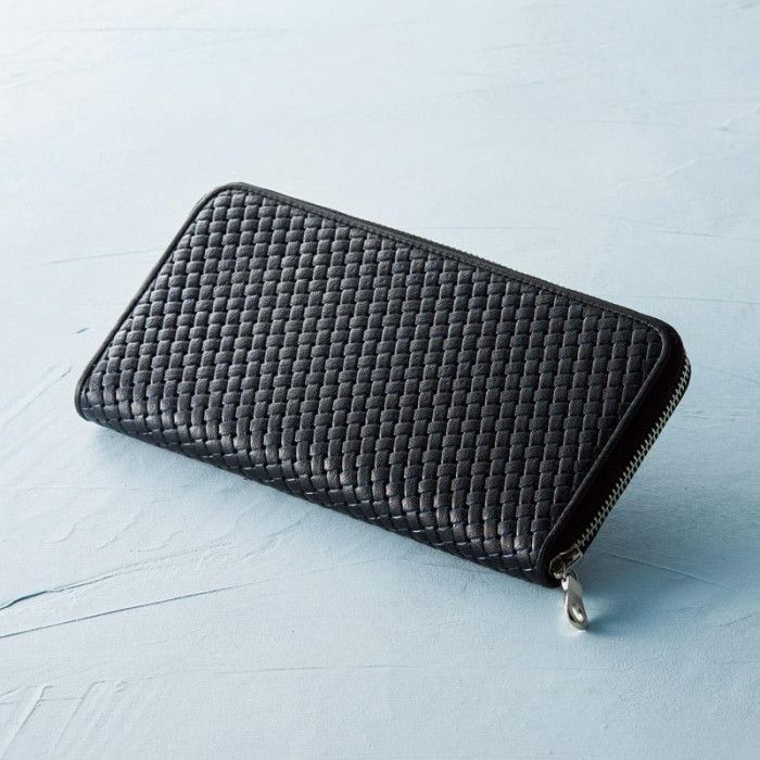 良品工房 日本製牛革型押ラウンド財布（ブラック） JK21-248 良品工房 ギフト】良品工房 日本製牛革型押ラウンド財布 良品工房 良品工房 日本製