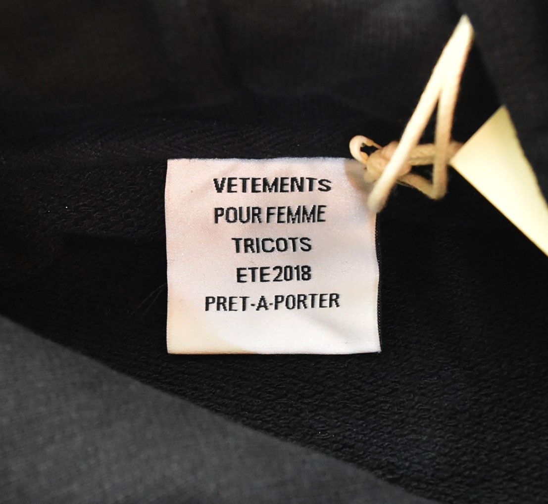 ヴェトモン VETEMENTS 18SS Tape Hoodie WSS18TR26 テープ デザイン