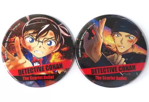 中古】バッジ・ピンズ 江戸川コナン＆赤井秀一 オリジナル缶バッチ2個