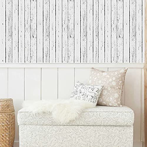 壁紙 木目 10m おしゃれ はがせる 壁紙シール 白 厚手 透けな