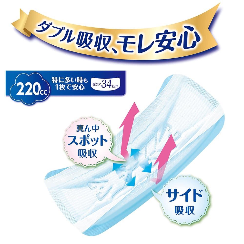 34cm 多量尿にも安心