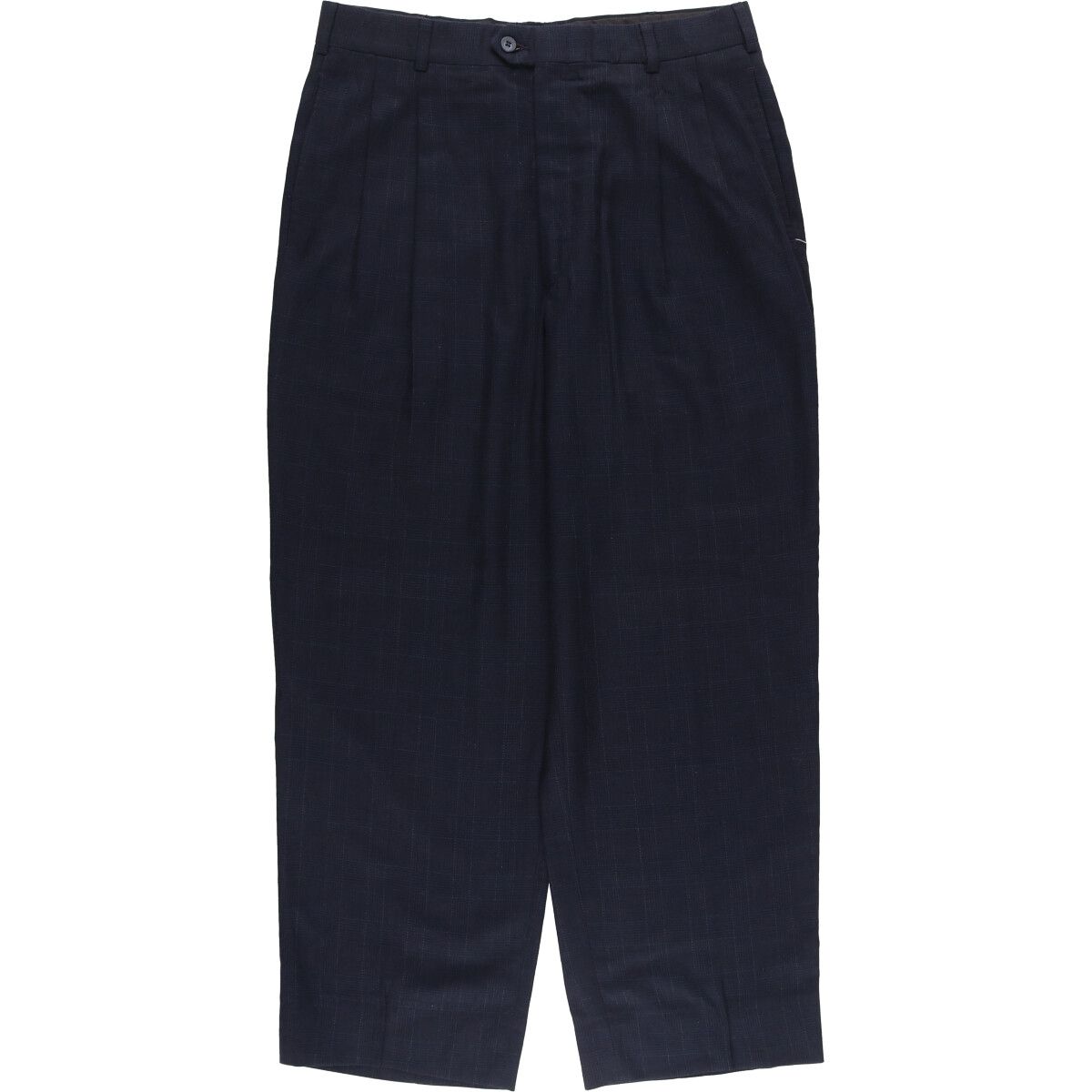 古着 ピエールカルダン Pierre Cardin チェック柄 ツータック ウールパンツ スラックス メンズw33相当 ヴィンテージ|eaa548899