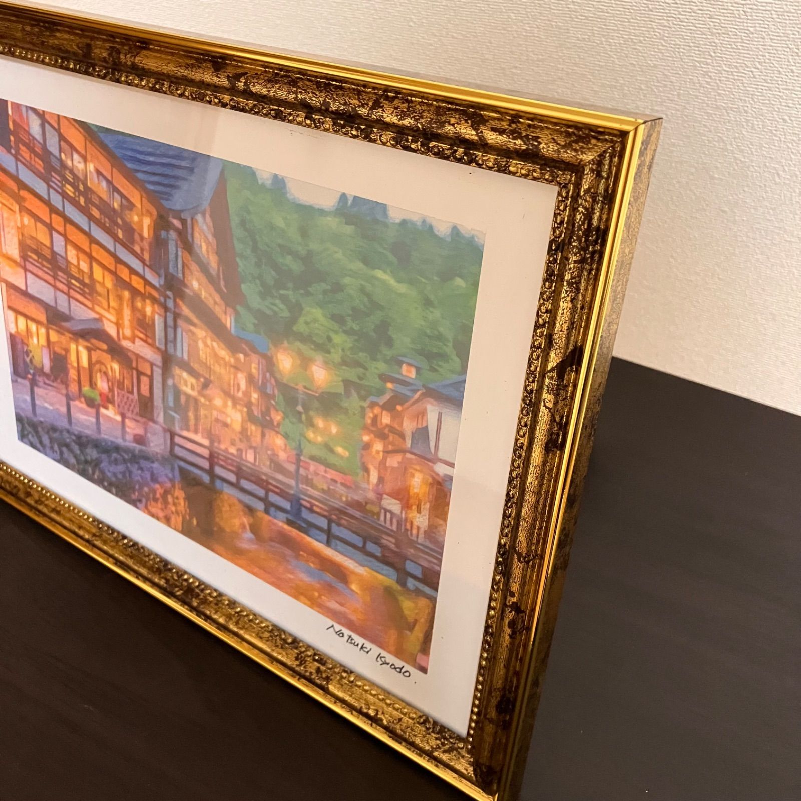 ジブリアート14 千と千尋の神隠しより「銀山温泉」額装品 額縁寸法