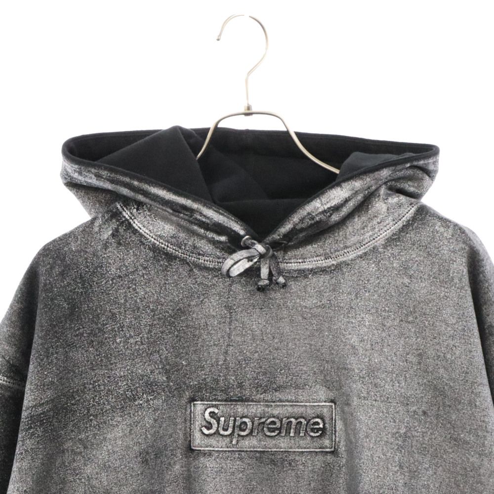 SUPREME (シュプリーム) 24SS×MM6 Maison Margiela Foil Box Logo Hooded Sweatshirt  エムエムシックス メゾンマルジェラ フォイルボックスロゴプルオーバーパーカー フーディー