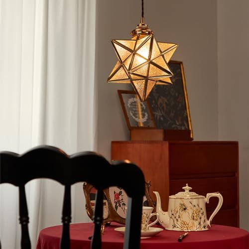 幻想的な真鍮＆ガラスのペンダントライト 幻想的な真鍮＆ガラスの