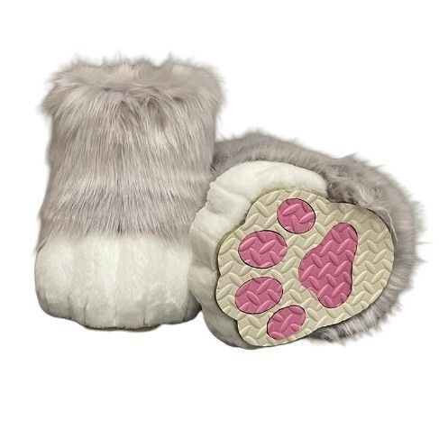 着ぐるみ ケモノ足 ライトグレー Mサイズ 22.5~24CM ケモノ脚 ファー