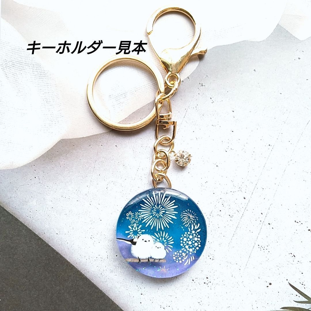 メルカリshops No 451 三日月からの花火 レジンヘアゴム