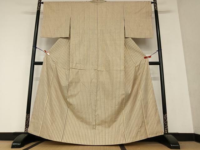 平和屋着物○上質な紬 縞 正絹 逸品 AAAY6564zg