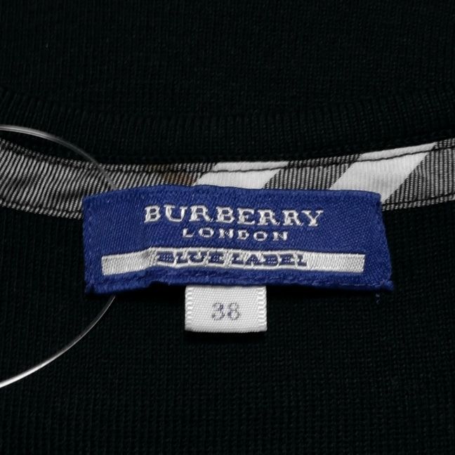 Burberry Blue Label(バーバリーブルーレーベル) 半袖セーター サイズ38 M レディース - 黒 フリル