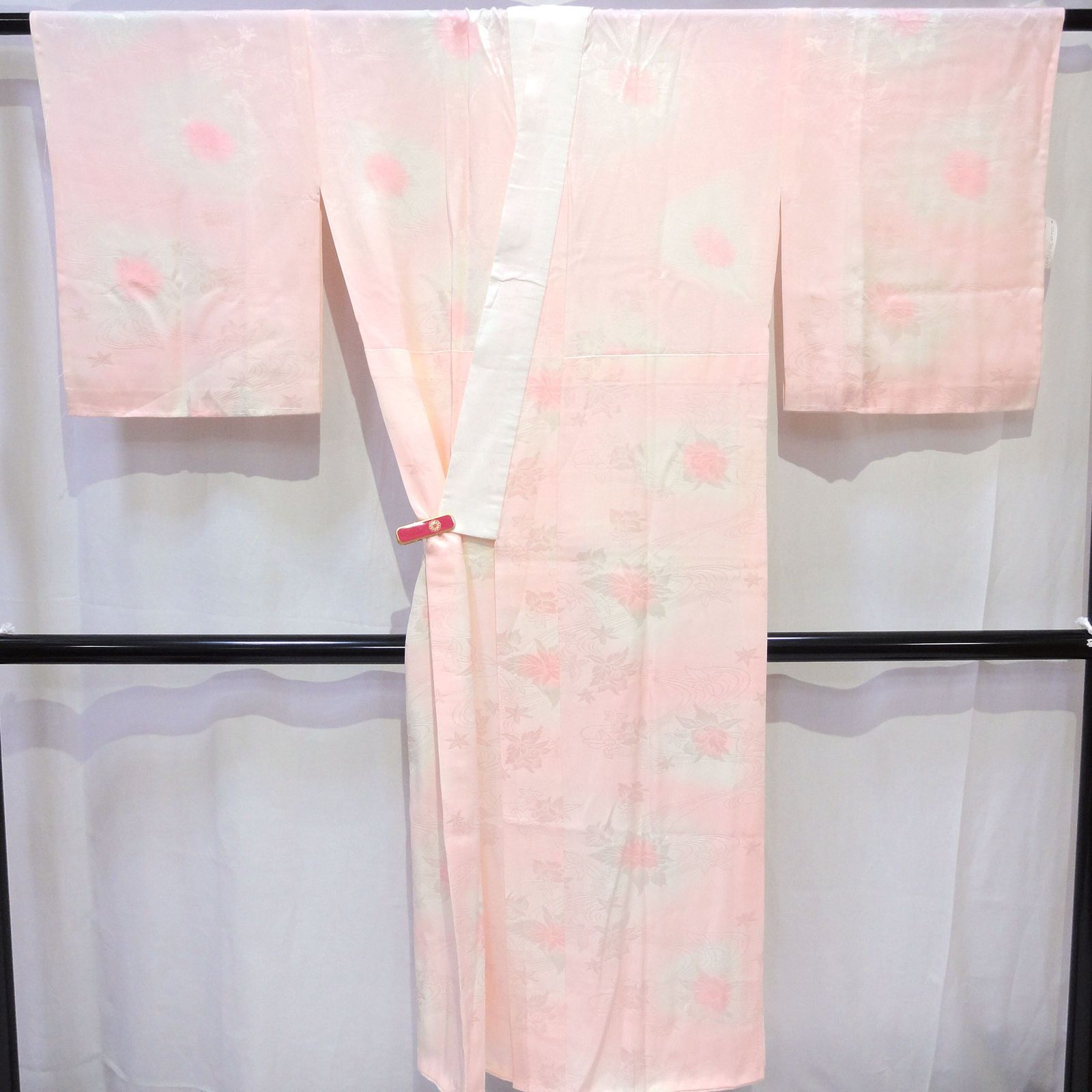 正絹 襦袢 着物 花 流水 No.200701-0325 梱包サイズ60
