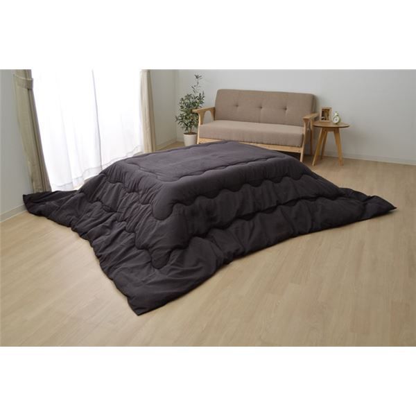 こたつ布団 【単品 長方形 つむぎ調 ブラック 約205×245cm】 厚掛けタ
