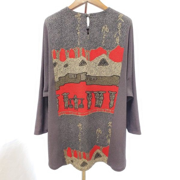 詩仙堂 シセンドウ 高級 ちりめん オフタートル チュニック ワンピース