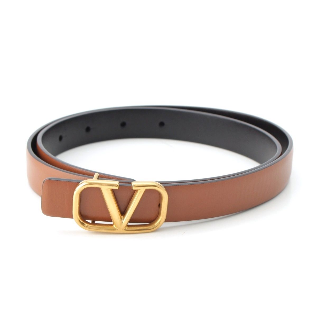 ヴァレンティノ レザー Vロゴ ゴールド金具 リバーシブル ベルト  