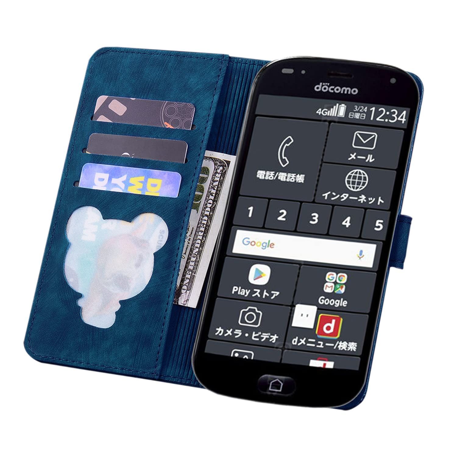 在庫処分】Torske Fujitsu Easy Phone F-42A ケース 手帳型 Easy Phone