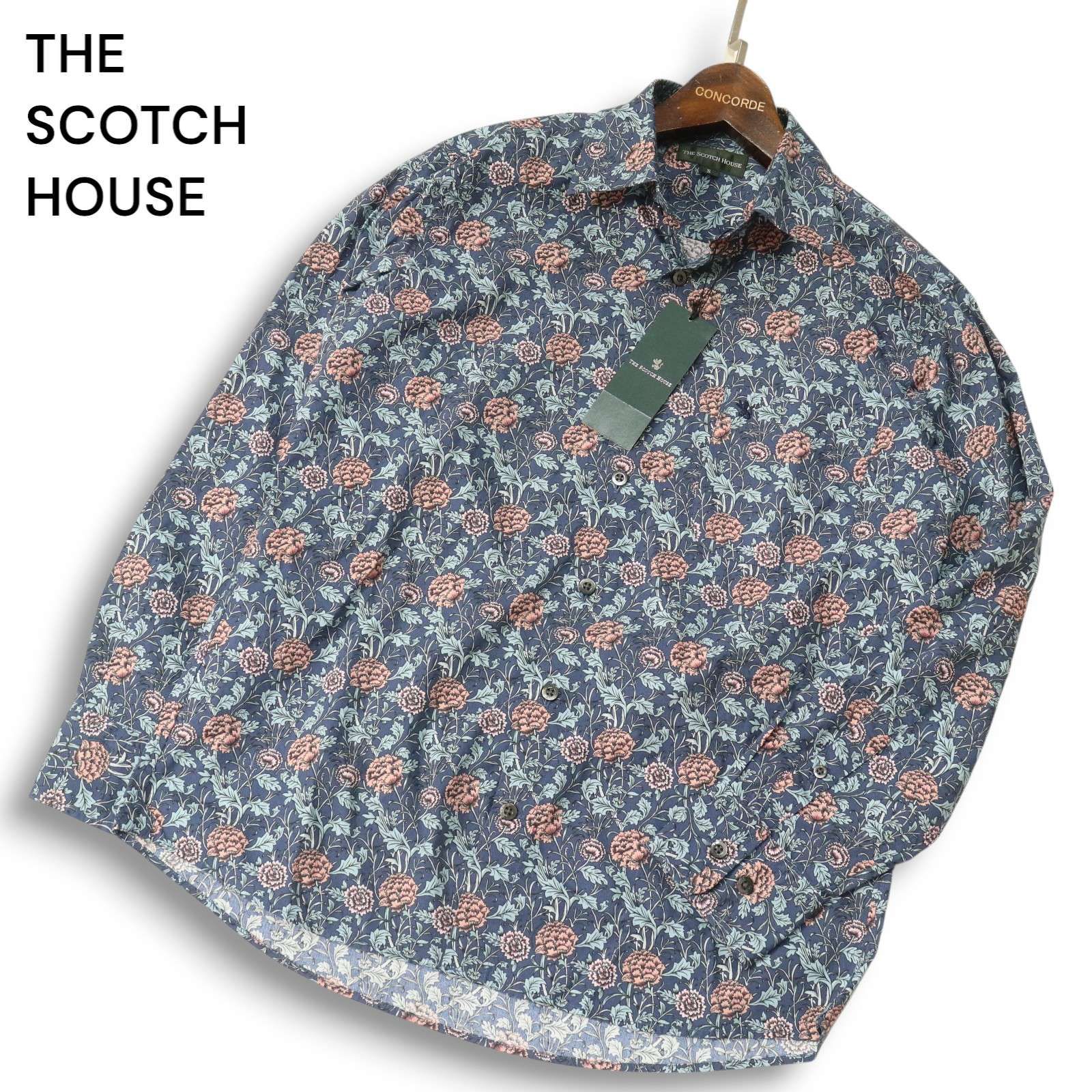 新品 定価2万 スコッチハウス 英国調 ウィンドウペン 高密度ウールスラックス パンツ W94 三陽商会 THE SCOTCH HOUSE ノータック D861 新品 定価2万 スコッチハウス 英国調 ウィンドウペン 高密度ウール