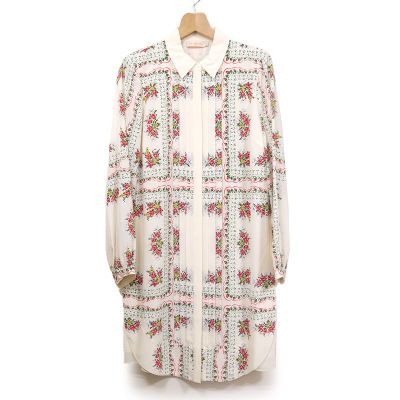 TORYBURCH トリバーチ　柄ワンピース TORY BURCH トリーバーチ 総柄ワンピース ブルー サイズ：4