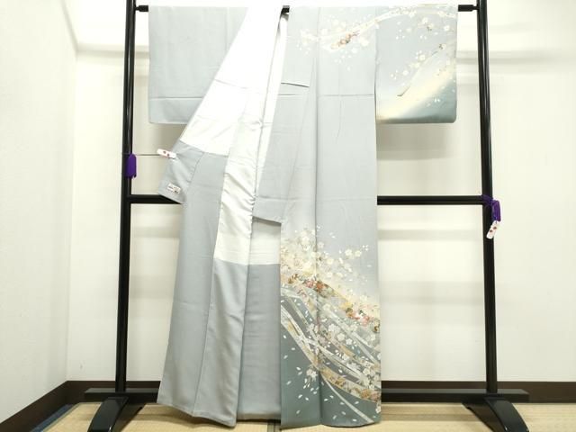 べっぴん様［4434］訪問着 草花吉祥 たたき染 金彩 正絹 着物 袷 べっぴん様［4434］訪問着 草花吉祥 たたき染 金彩 正絹 着物 袷