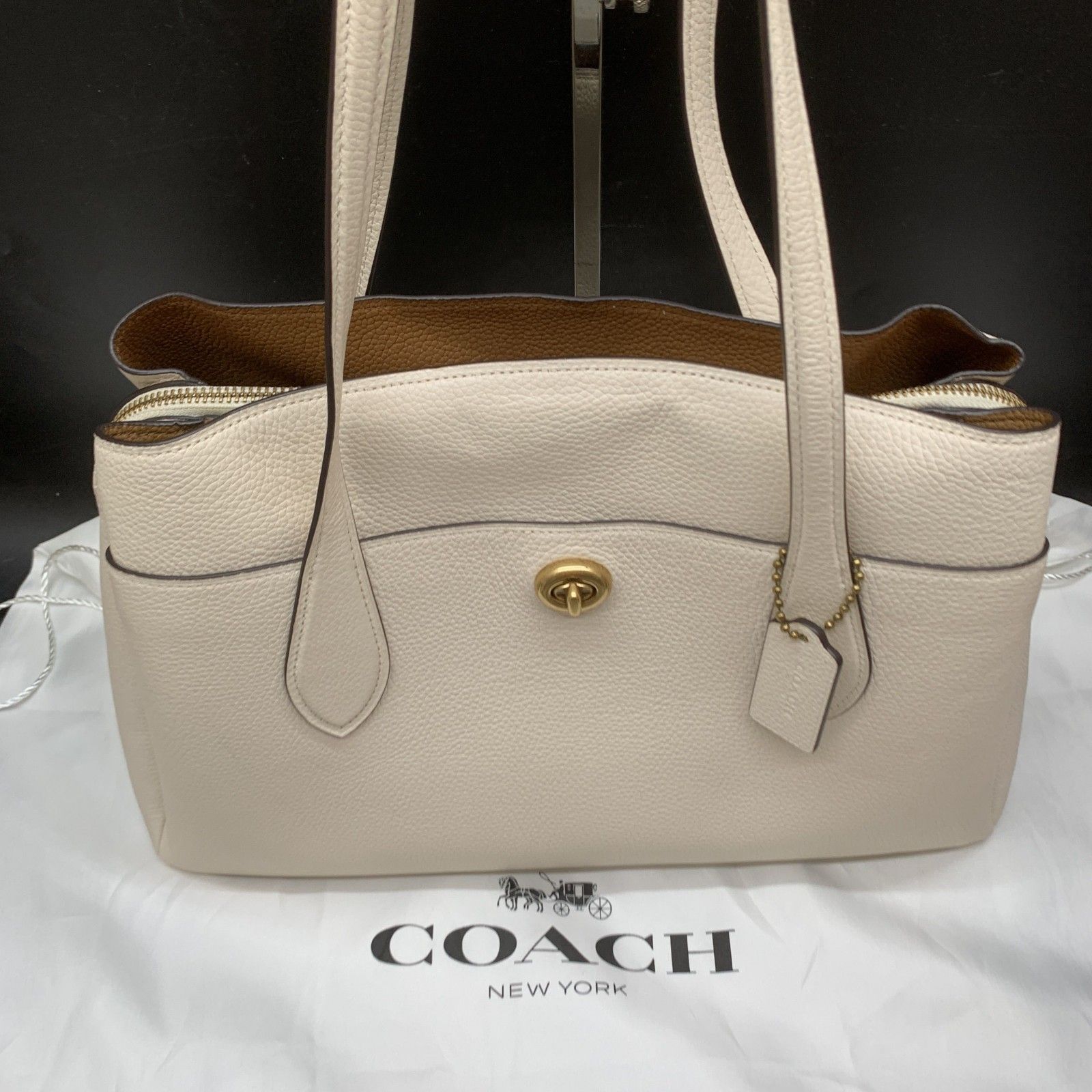 未使用保管品 コーチ COACH ターンロック レザー トートバッグ