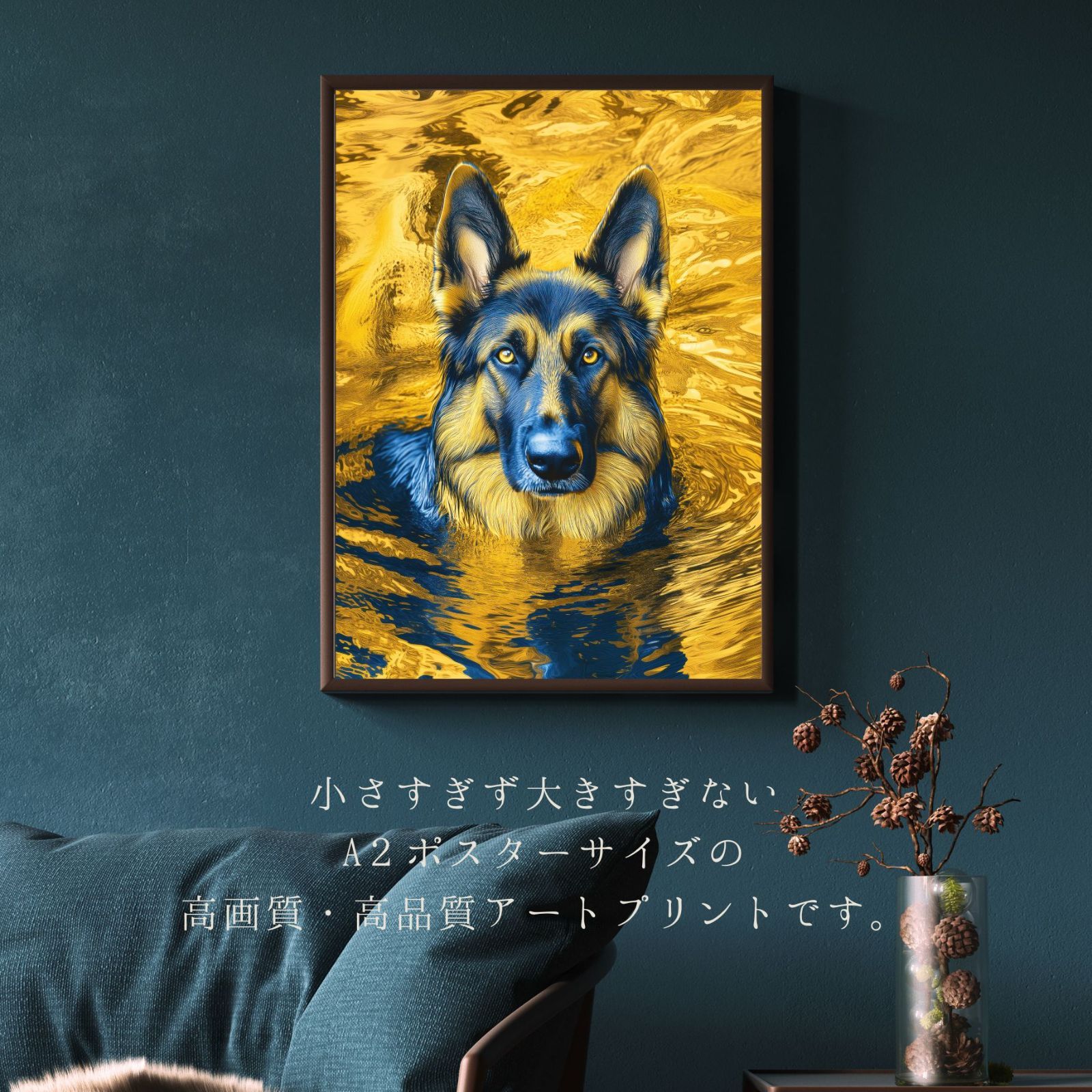 ジャーマン シェパード 黒レザー ゴールドフレーム 時計#G0130040並行輸入 クロノグラフ腕時計レザーベルト シャーク（, image size:1600x1600