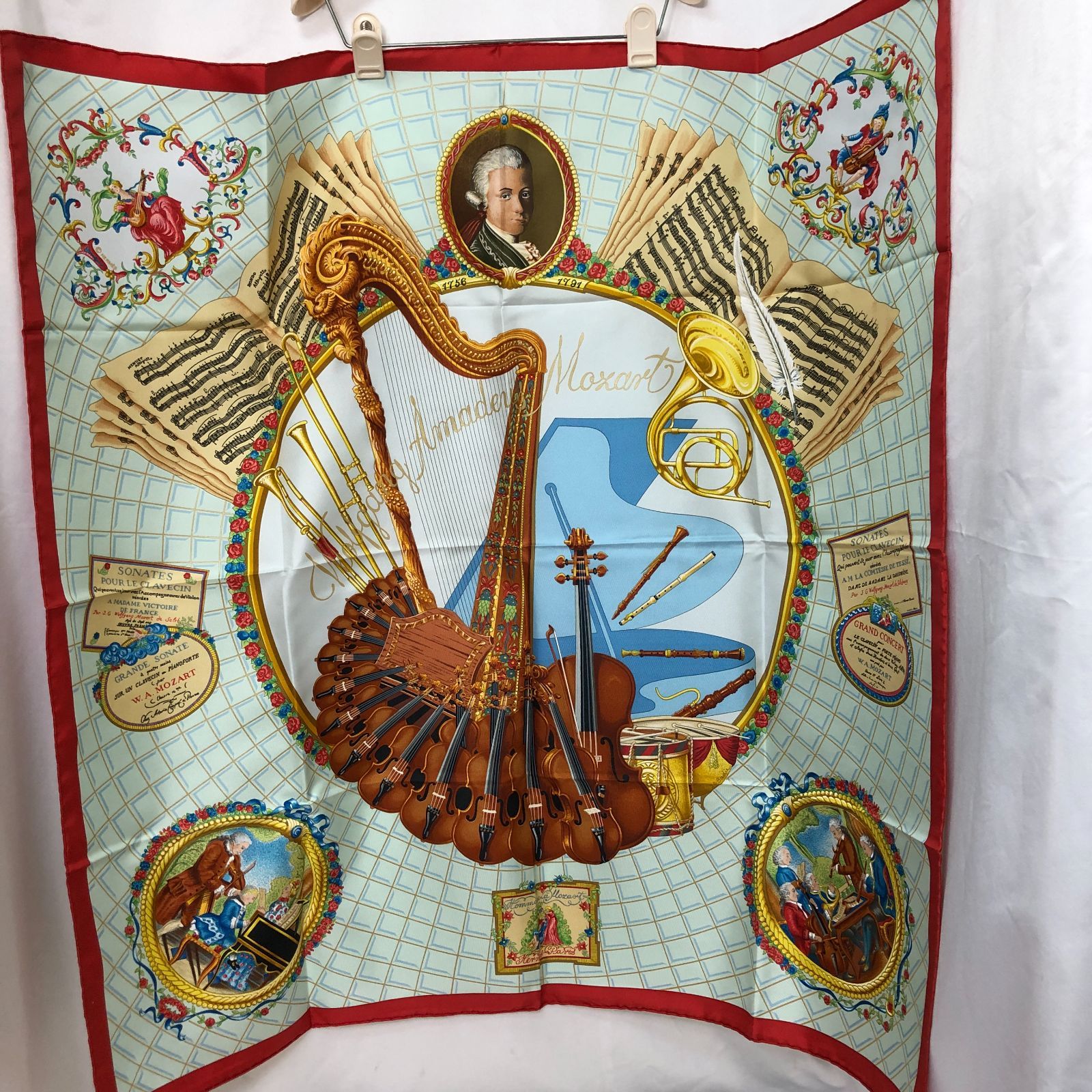 HERMES カレ90 スカーフ ジョージワシントンの馬車 シルク100％